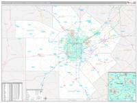 San Antonio New Braunfels Metro Area Wall Map